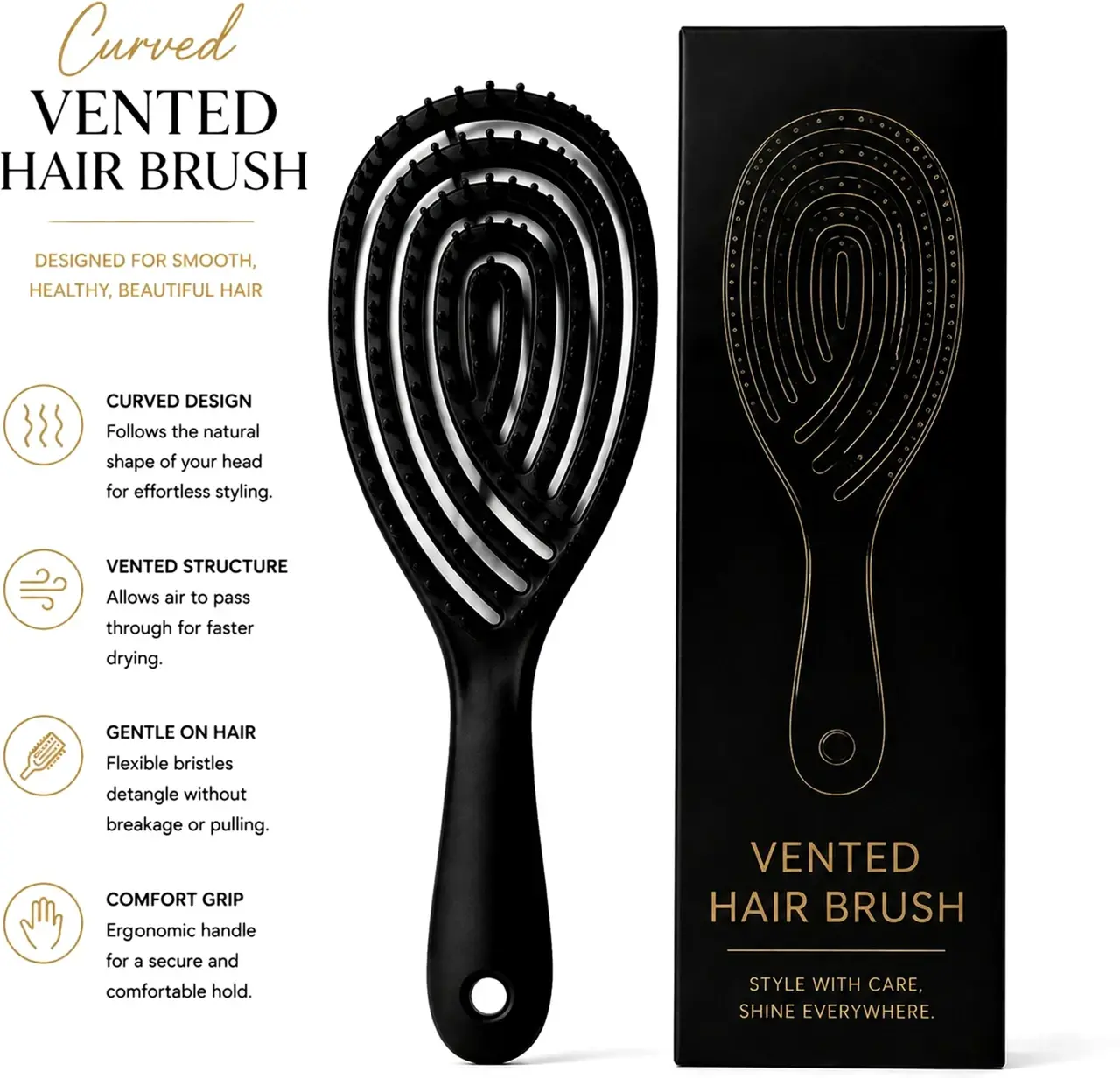 Curved Vented Hair Brush